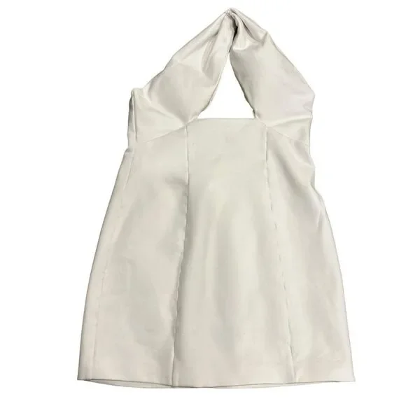 Revolve AREA White Grape Cluster Halter Dress (Necklace not included)